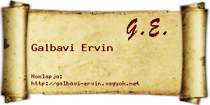 Galbavi Ervin névjegykártya